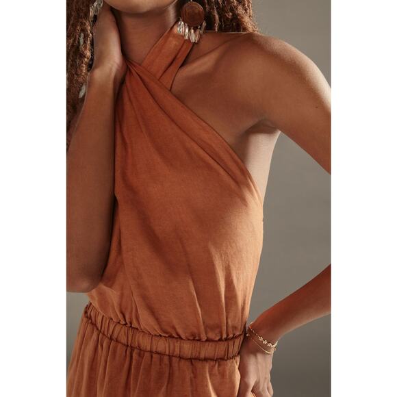 Cloth & Stone Linen Cross-Halter Maxi Dress - New - Small - Picture 5 of 6